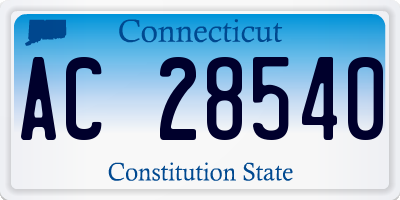 CT license plate AC28540