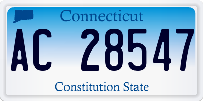CT license plate AC28547