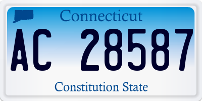 CT license plate AC28587