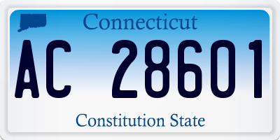 CT license plate AC28601