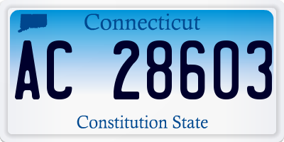 CT license plate AC28603