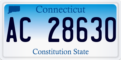 CT license plate AC28630