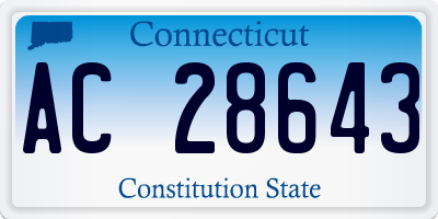 CT license plate AC28643