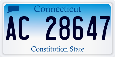 CT license plate AC28647