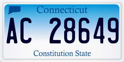 CT license plate AC28649