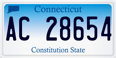 CT license plate AC28654
