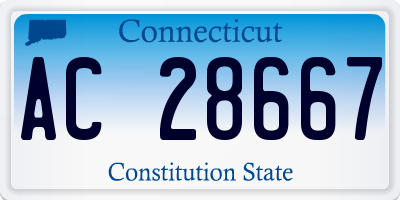 CT license plate AC28667