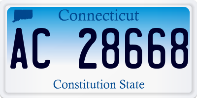 CT license plate AC28668