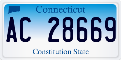 CT license plate AC28669