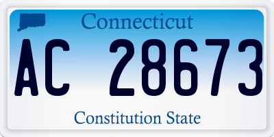 CT license plate AC28673