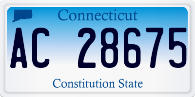 CT license plate AC28675