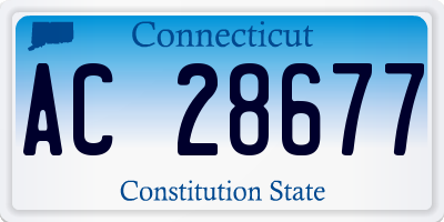 CT license plate AC28677
