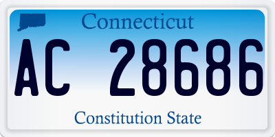 CT license plate AC28686