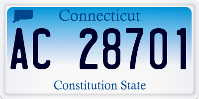 CT license plate AC28701