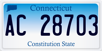 CT license plate AC28703