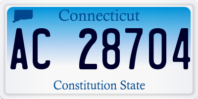 CT license plate AC28704