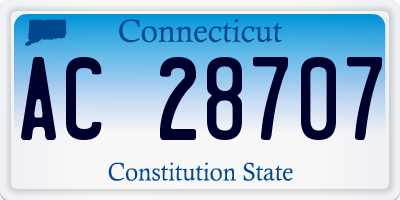 CT license plate AC28707