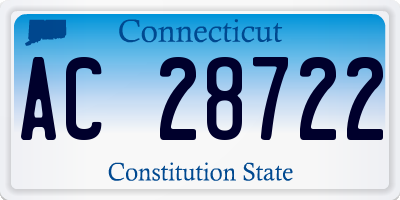 CT license plate AC28722