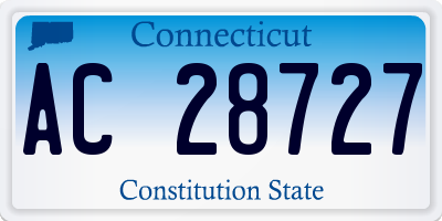 CT license plate AC28727