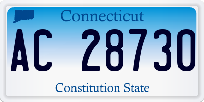 CT license plate AC28730