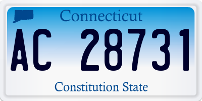 CT license plate AC28731