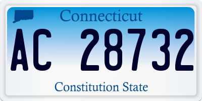 CT license plate AC28732