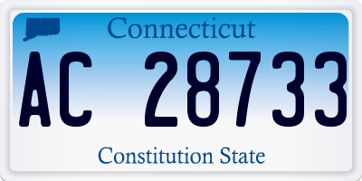 CT license plate AC28733