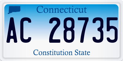 CT license plate AC28735
