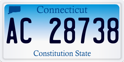 CT license plate AC28738