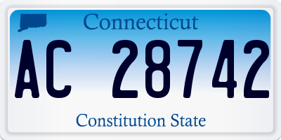 CT license plate AC28742