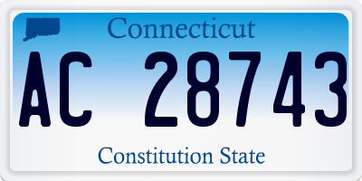 CT license plate AC28743