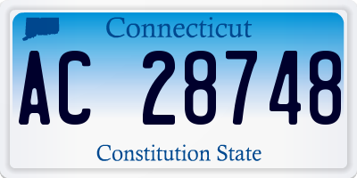 CT license plate AC28748