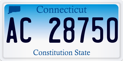CT license plate AC28750