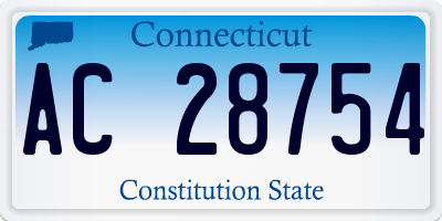 CT license plate AC28754