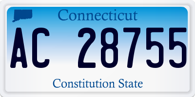 CT license plate AC28755