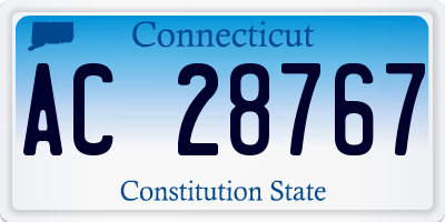 CT license plate AC28767