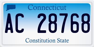 CT license plate AC28768