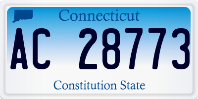 CT license plate AC28773