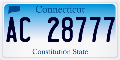 CT license plate AC28777