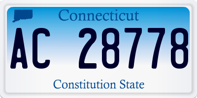 CT license plate AC28778