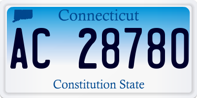 CT license plate AC28780