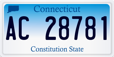 CT license plate AC28781