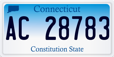 CT license plate AC28783