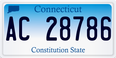 CT license plate AC28786