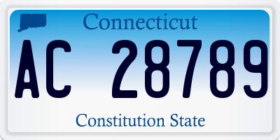 CT license plate AC28789