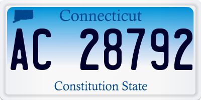 CT license plate AC28792