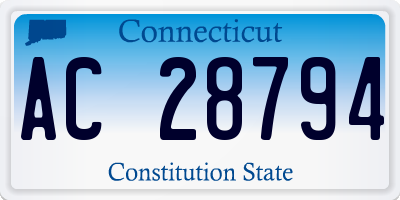 CT license plate AC28794