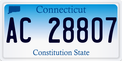 CT license plate AC28807