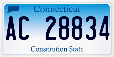 CT license plate AC28834