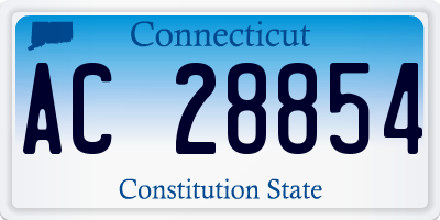 CT license plate AC28854